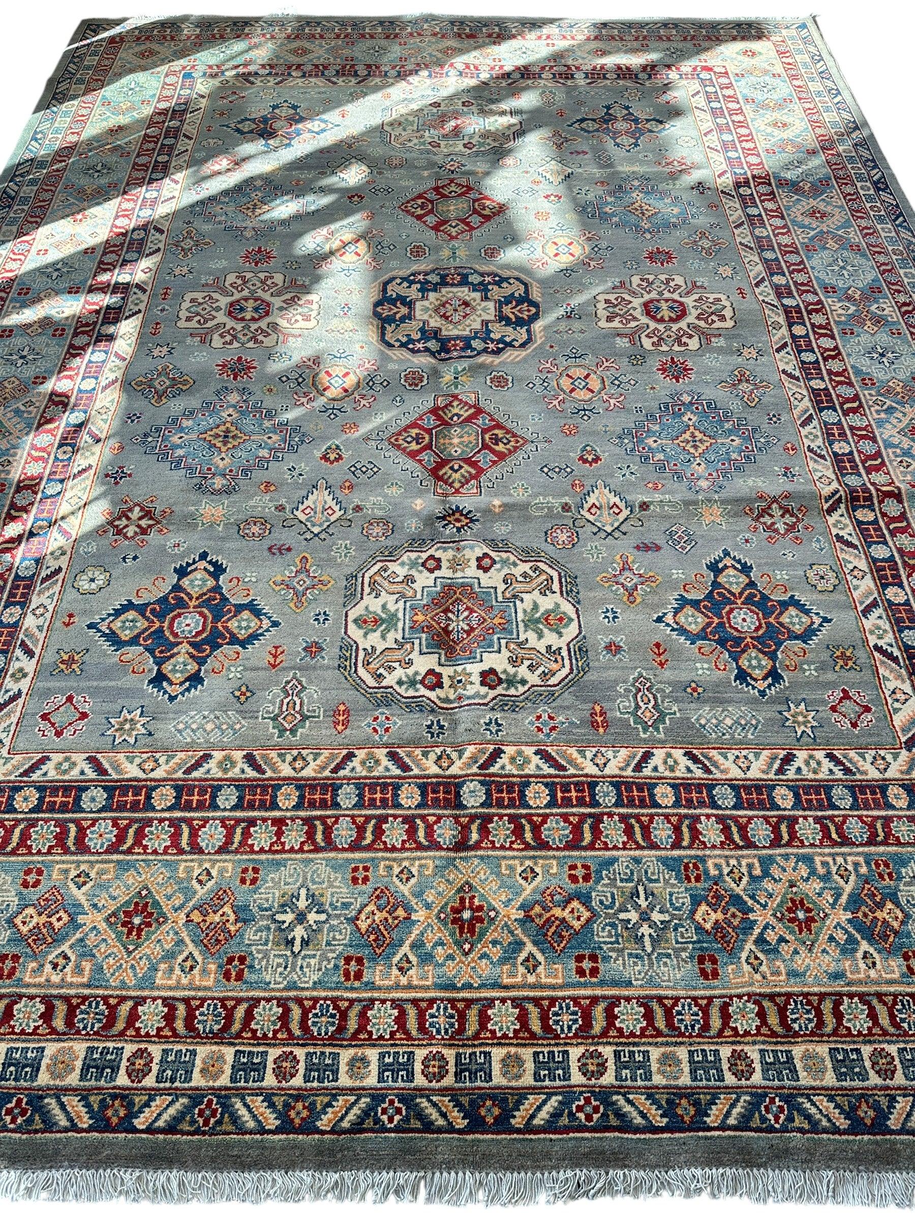 Hand-Knotted Afghani Kazak Wool Rug 8’11” x 11’10” - Nuvé
