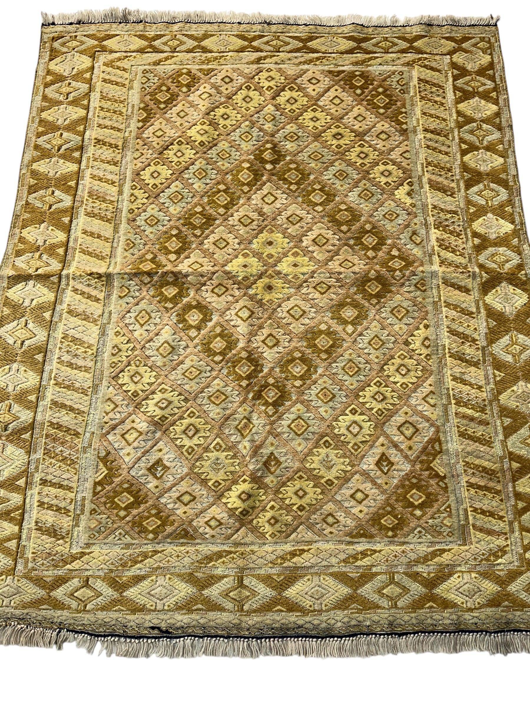 Hand-Knotted Afghani Nakhunak Wool Rug - 4' x 4'11" - Nuvé