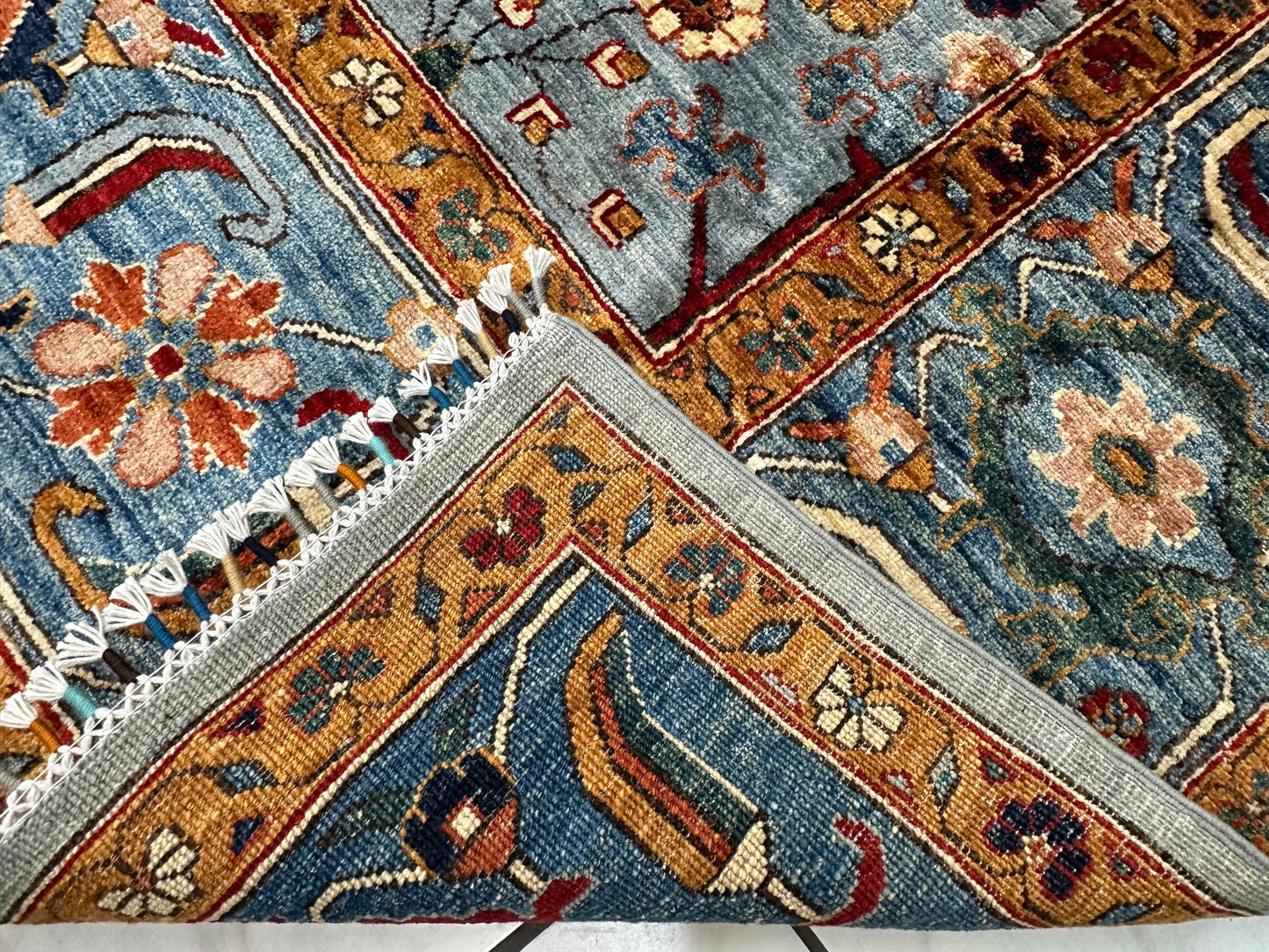 Hand-Knotted Trasitional Serapi Ghazni Wool Rug – 9’1” x 12’ – Intricate Floral Design - Nuvé