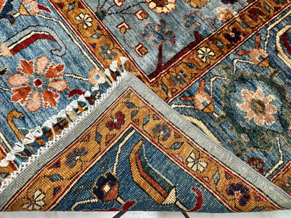 Hand-Knotted Trasitional Serapi Ghazni Wool Rug – 9’1” x 12’ – Intricate Floral Design - Nuvé