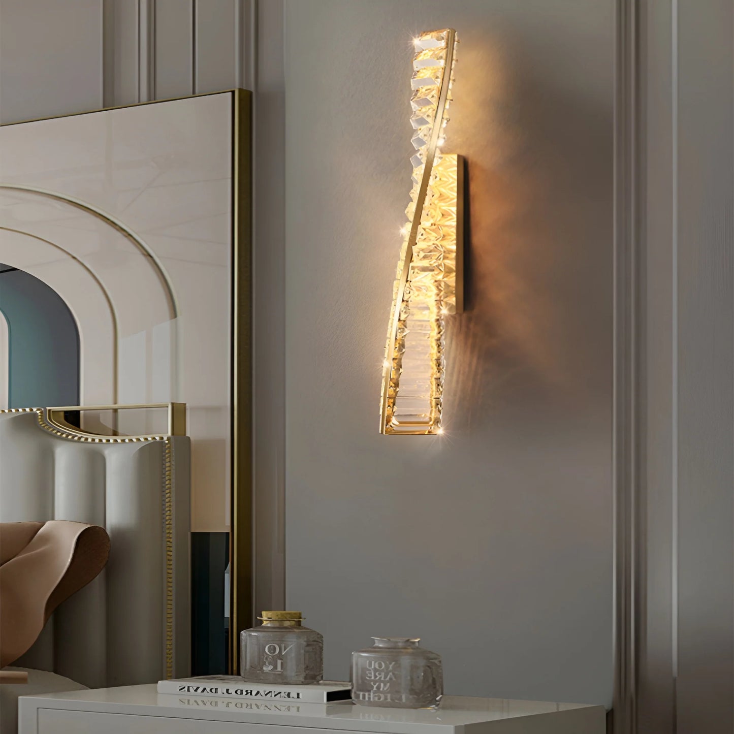 Dna Double Helix Crystal Wall Light - Nuvé