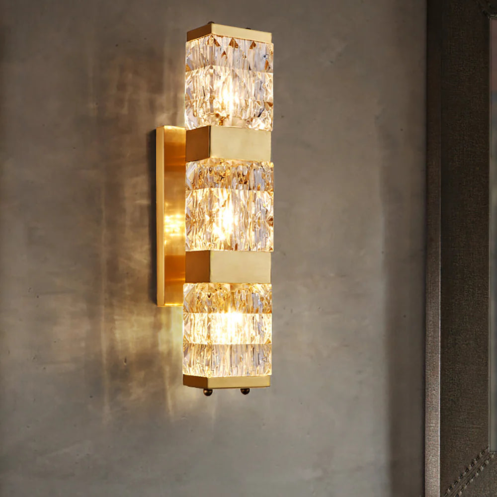 Dacio Golden Luxury Crystal Wall Lamp - Nuvé