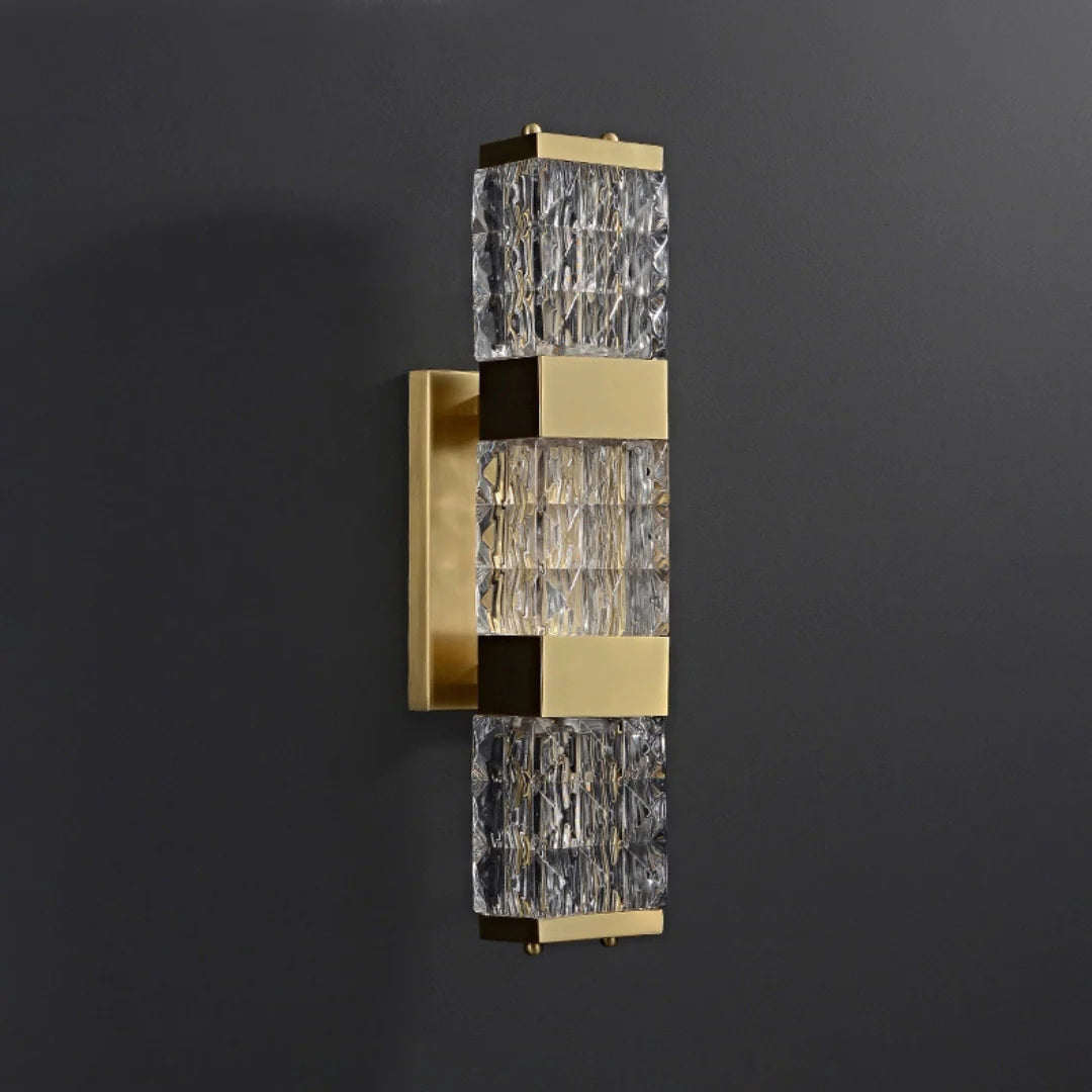 Dacio Golden Luxury Crystal Wall Lamp - Nuvé