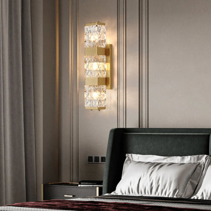 Dacio Golden Luxury Crystal Wall Lamp - Nuvé