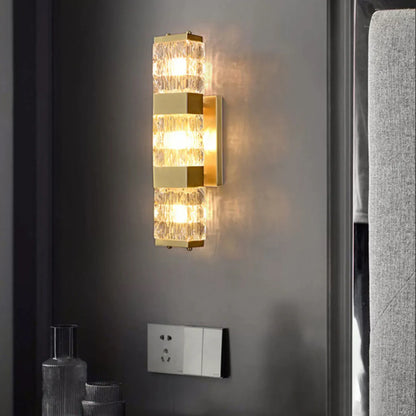 Dacio Golden Luxury Crystal Wall Lamp - Nuvé