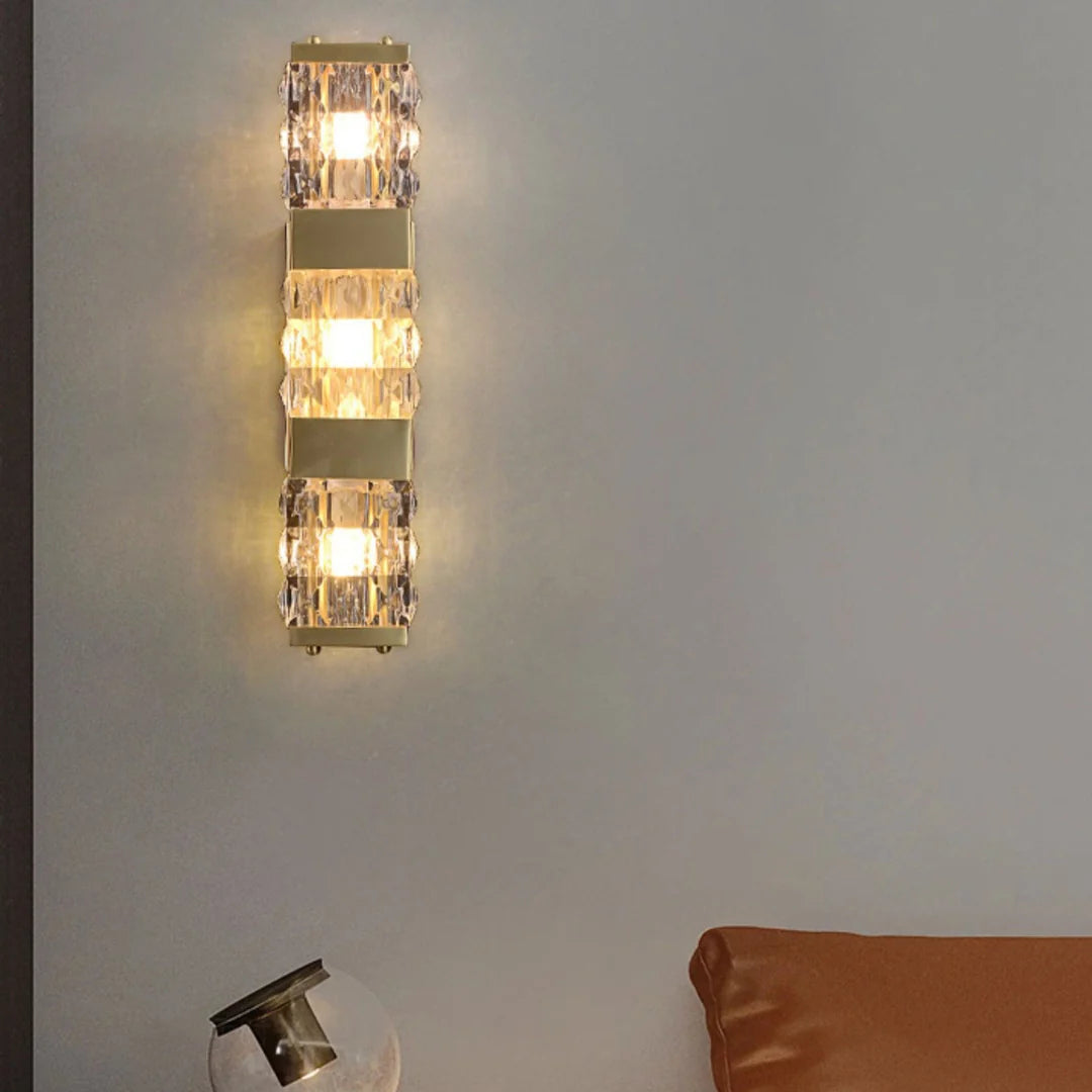 Dacio Golden Luxury Crystal Wall Lamp - Nuvé