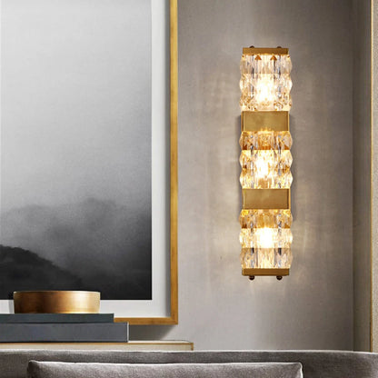 Dacio Golden Luxury Crystal Wall Lamp - Nuvé