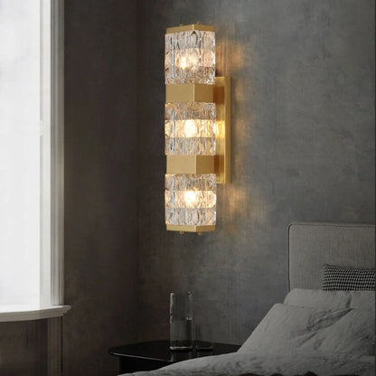 Dacio Golden Luxury Crystal Wall Lamp - Nuvé