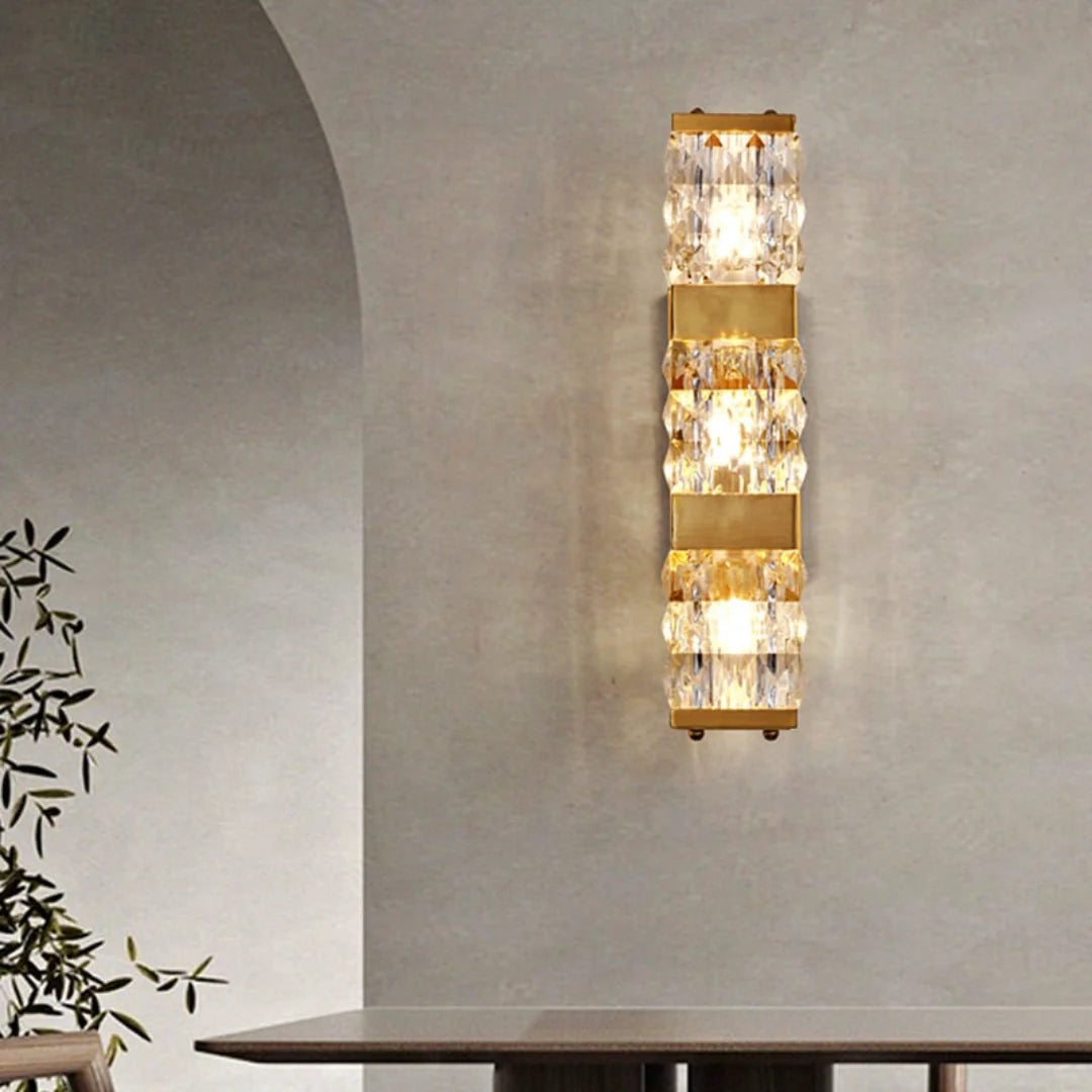 Dacio Golden Luxury Crystal Wall Lamp - Nuvé