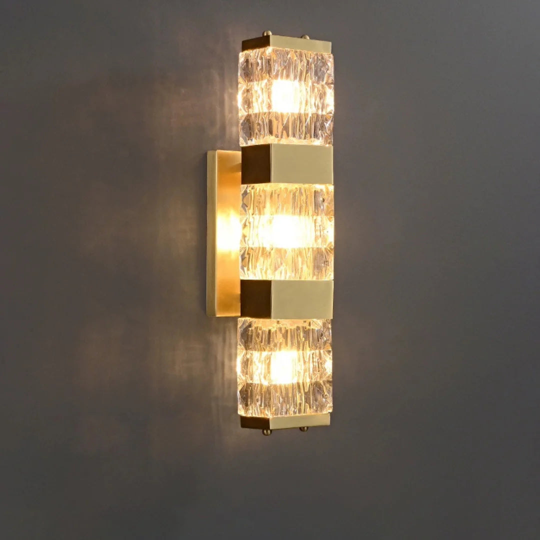 Dacio Golden Luxury Crystal Wall Lamp - Nuvé