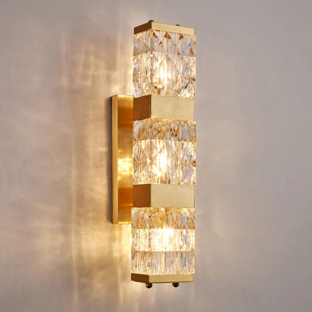 Dacio Golden Luxury Crystal Wall Lamp - Nuvé