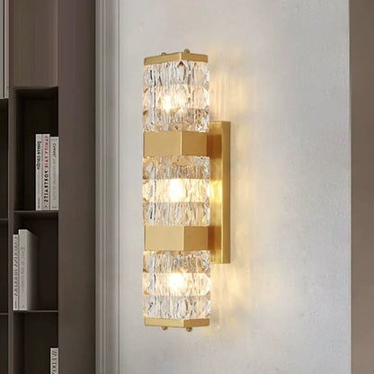 Dacio Golden Luxury Crystal Wall Lamp - Nuvé