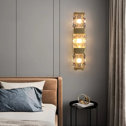 Dacio Golden Luxury Crystal Wall Lamp - Nuvé