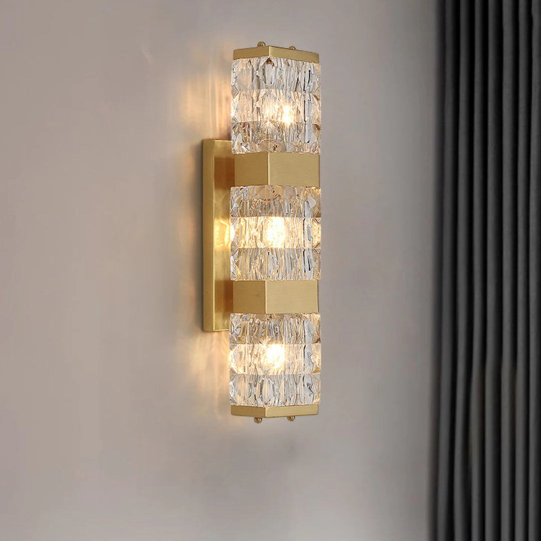 Dacio Golden Luxury Crystal Wall Lamp - Nuvé