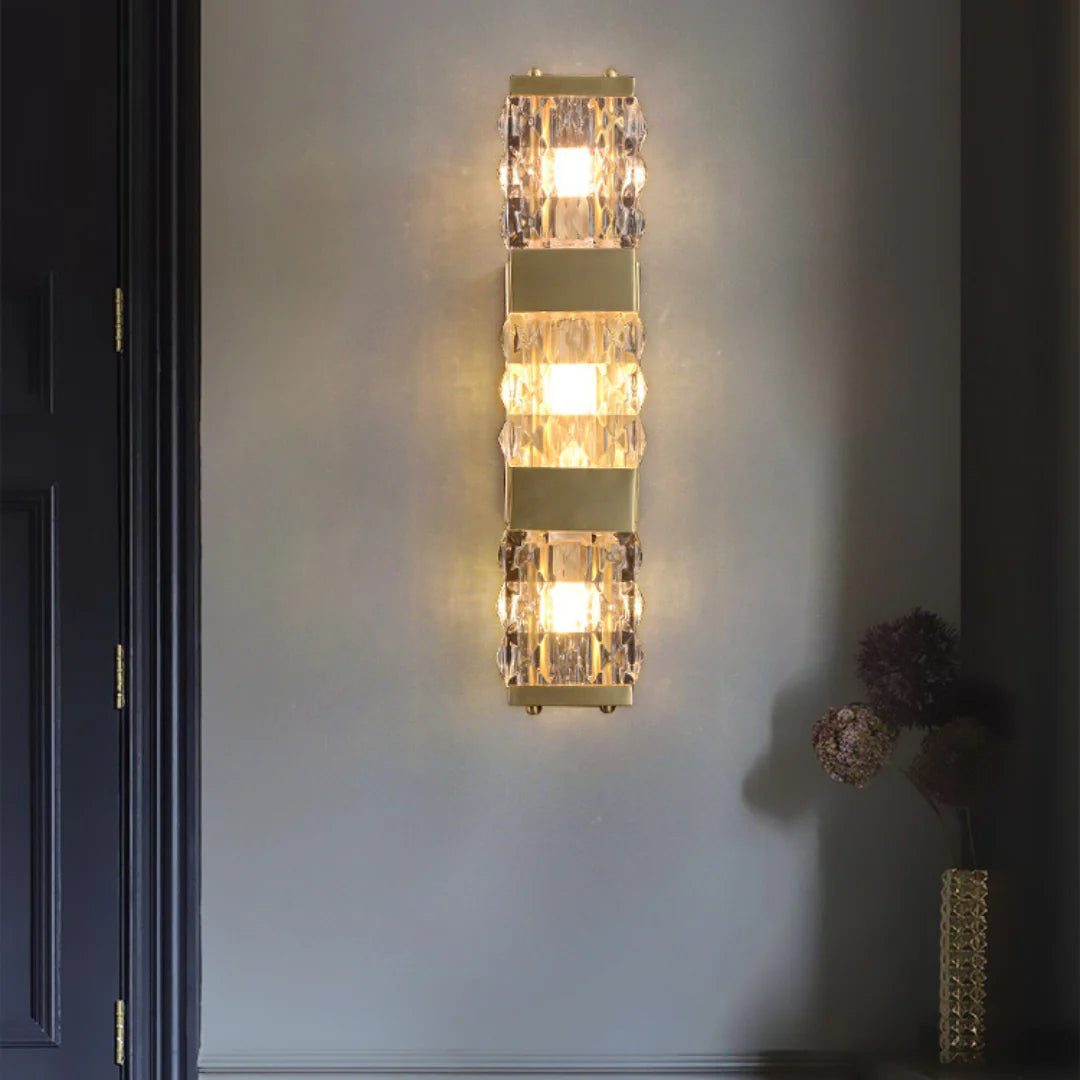Dacio Golden Luxury Crystal Wall Lamp - Nuvé