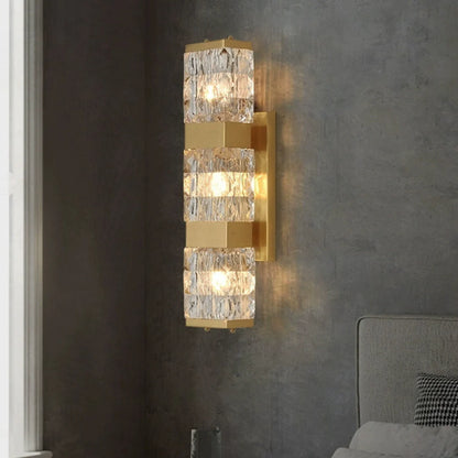 Dacio Golden Luxury Crystal Wall Lamp - Nuvé