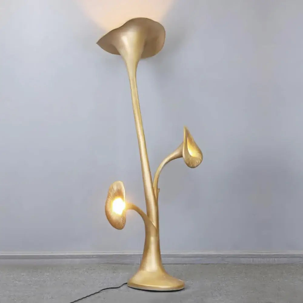 Decorative Petunia floor lamp by korewolamp with a floral-inspired design and a warm glow, standing tall in a modern living space.