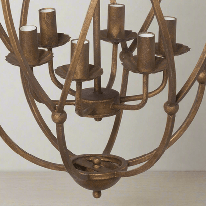 Antique Bronze Iron Chandelier with Gold Finish - Nuvé