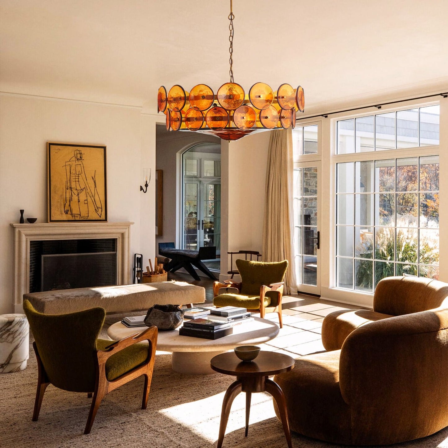 Solaris Disc Murano Glass Chandelier