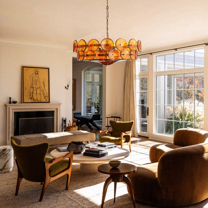 Solaris Disc Murano Glass Chandelier