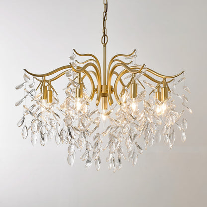 Dorale chandelier by Korewolamp featuring intricate metalwork and multiple hanging glass orbs for elegant interior lighting.