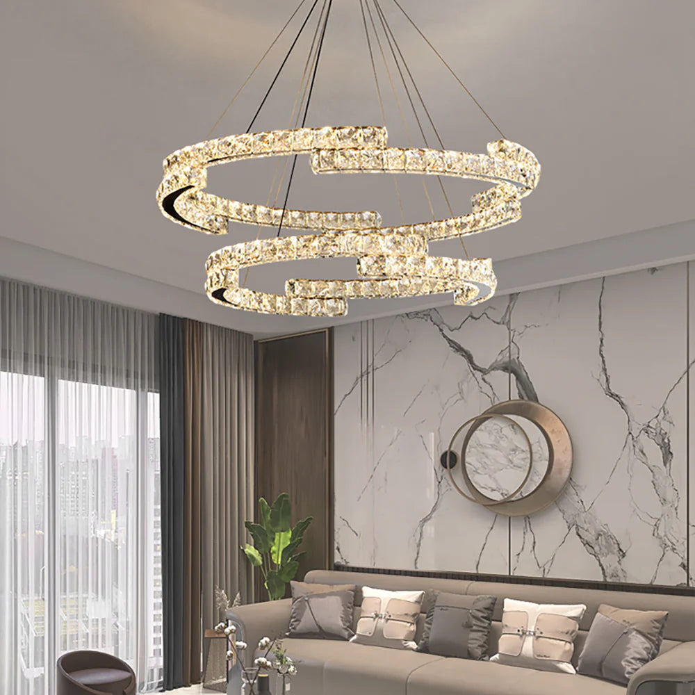 Double Ring Crystal Chandelier - Nuvé