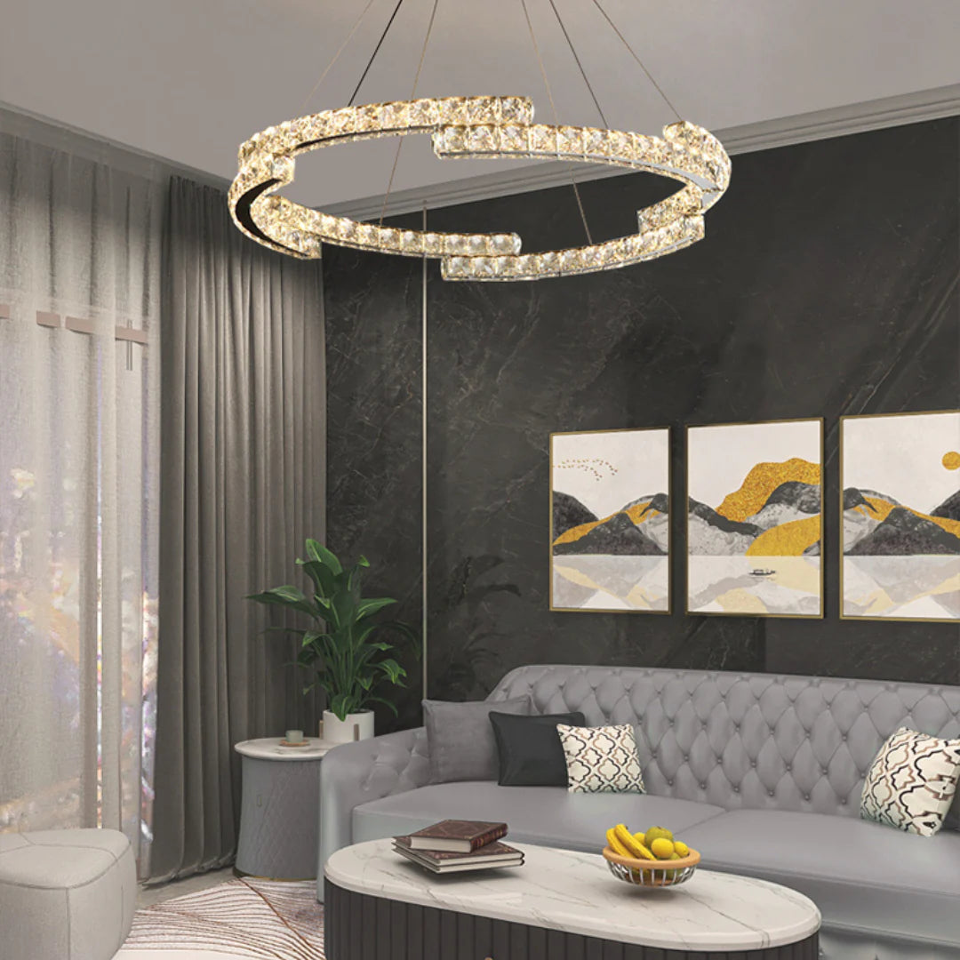 Double Ring Crystal Chandelier - Nuvé