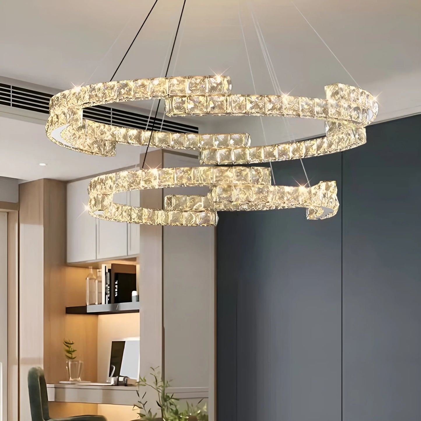 Double Ring Crystal Chandelier - Nuvé