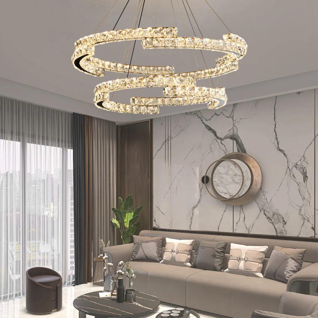 Double Ring Crystal Chandelier - Nuvé