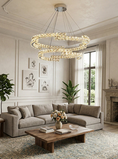 Double Ring Crystal Chandelier