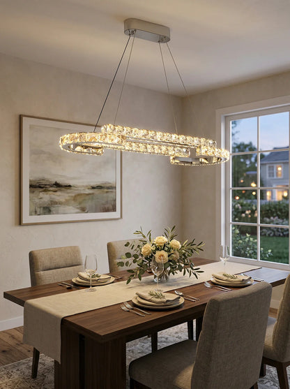 Double Ring Crystal Chandelier