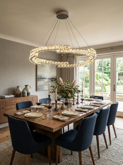 Double Ring Crystal Chandelier