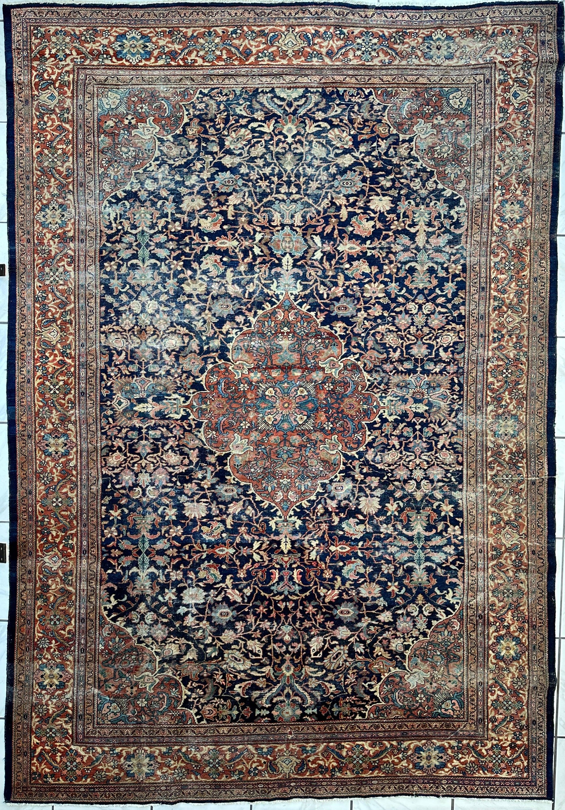 Antique Persian Mahal Rug 8’3”x12’ - Circa 1900 Treasure - Nuvé