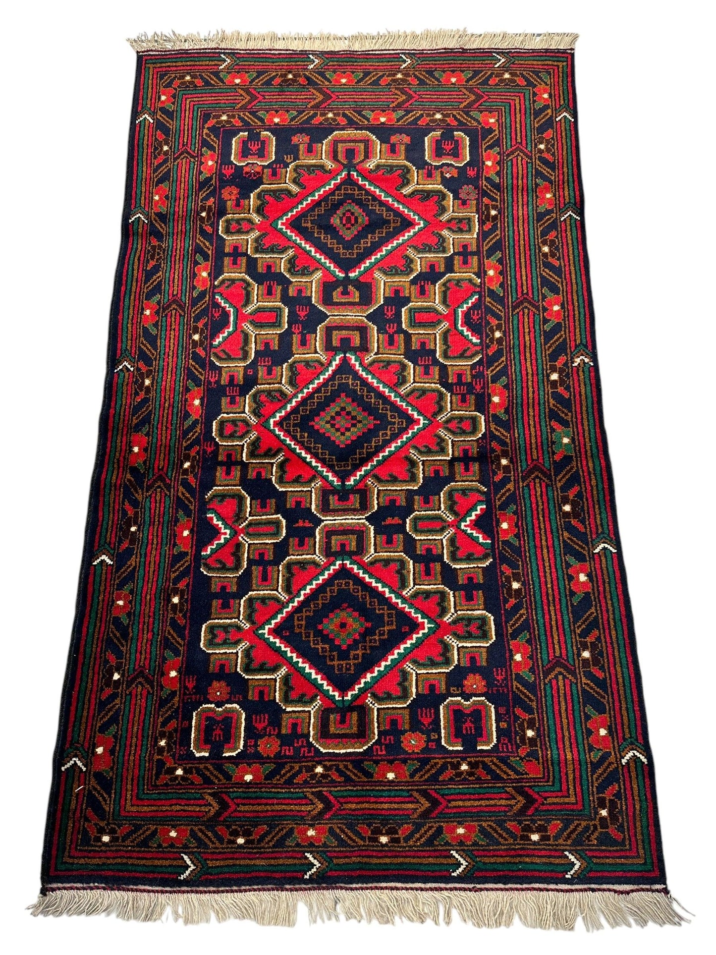 Hand-Knotted Afghani Baluch Wool Rug - 2'10" x 5' - Nuvé