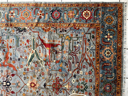 Hand-Knotted Trasitional Serapi Ghazni Wool Rug – 9’1” x 12’ – Intricate Floral Design - Nuvé