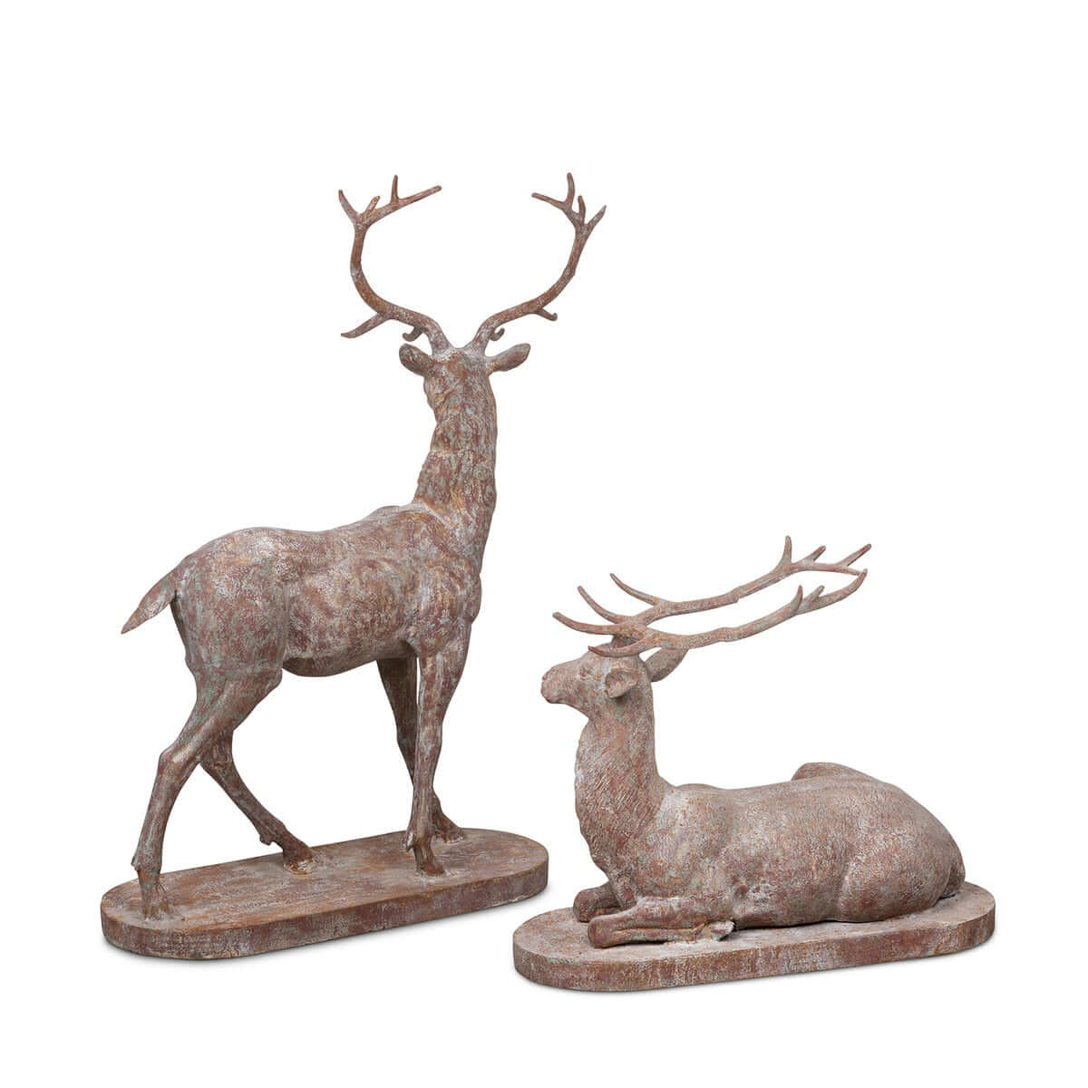 Antique Style Cast Iron Deer Statues (Set of 2) - Nuvé