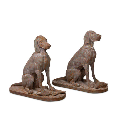 Rustic Cast Iron Hunting Dog Sculptures (Set of 2) - Nuvé