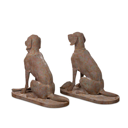 Rustic Cast Iron Hunting Dog Sculptures (Set of 2) - Nuvé