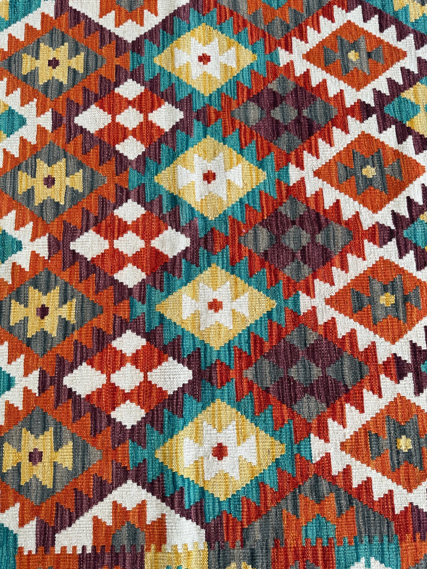 Afghani Maimana Kilim Wool Rug 4’3” x 6’7” - Nuvé