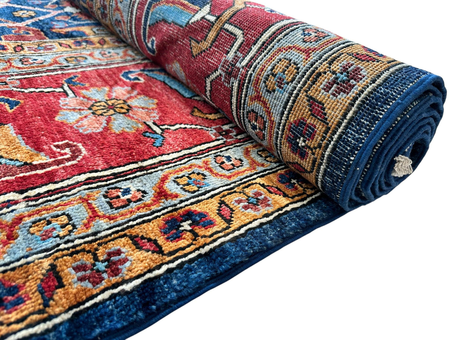 Hand-Knotted Afghani Bidjar Wool Rug – 9’x12’ – Intricate Geometric & Floral Motifs - Nuvé