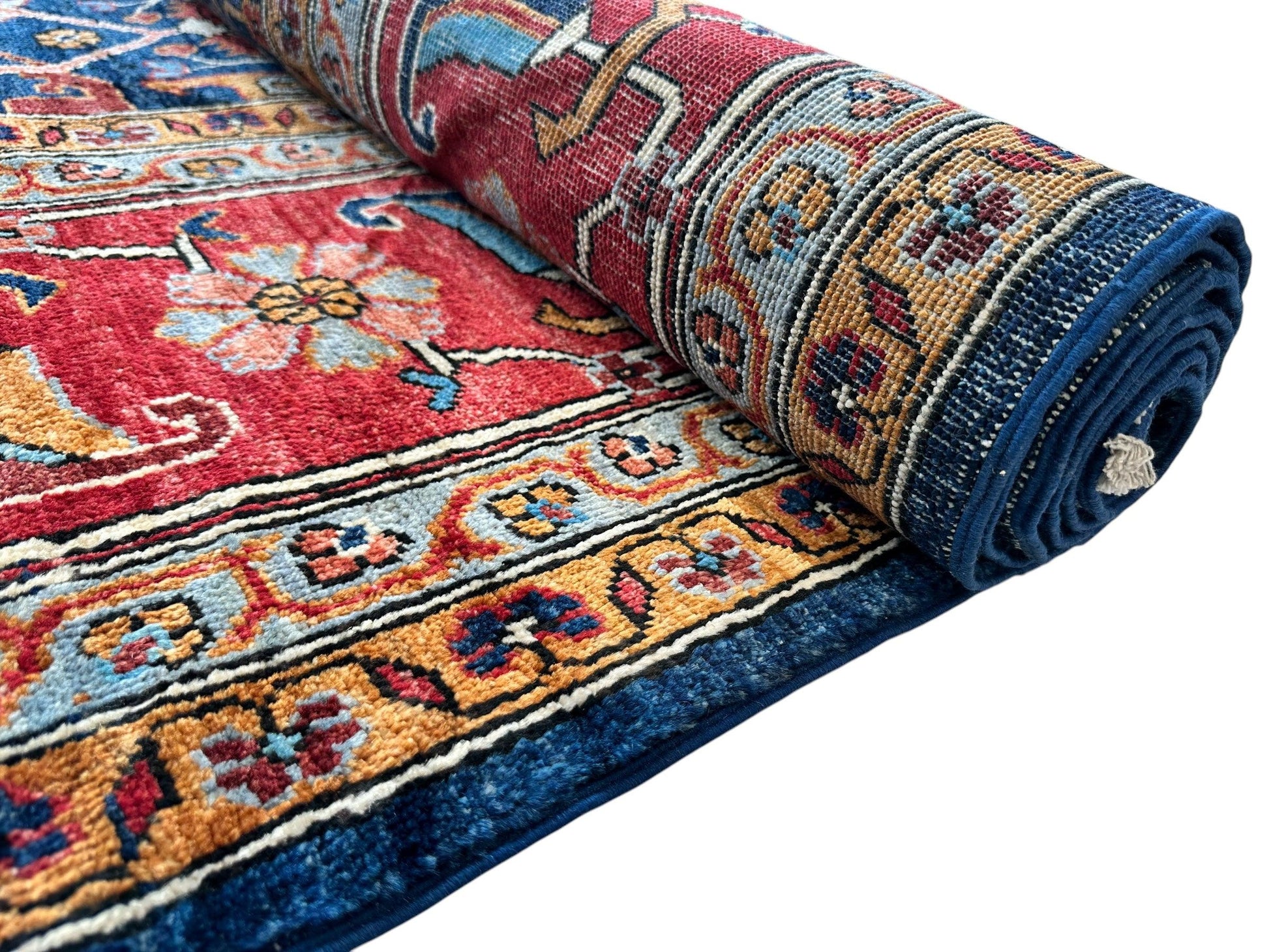 Hand-Knotted Afghani Bidjar Wool Rug – 9’x12’ – Intricate Geometric & Floral Motifs - Nuvé