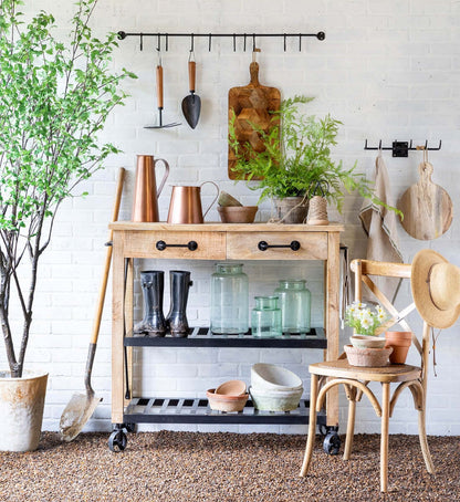 Vintage Rolling Garden Cart with Drawers - Nuvé