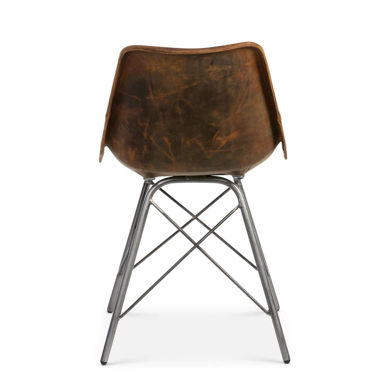 Vintage Industrial Desk Chair with Aged Leather and Metal Legs - Nuvé