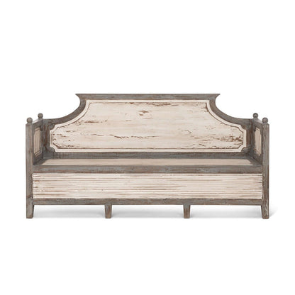 Antique Distressed Wood French Country Bench - Nuvé