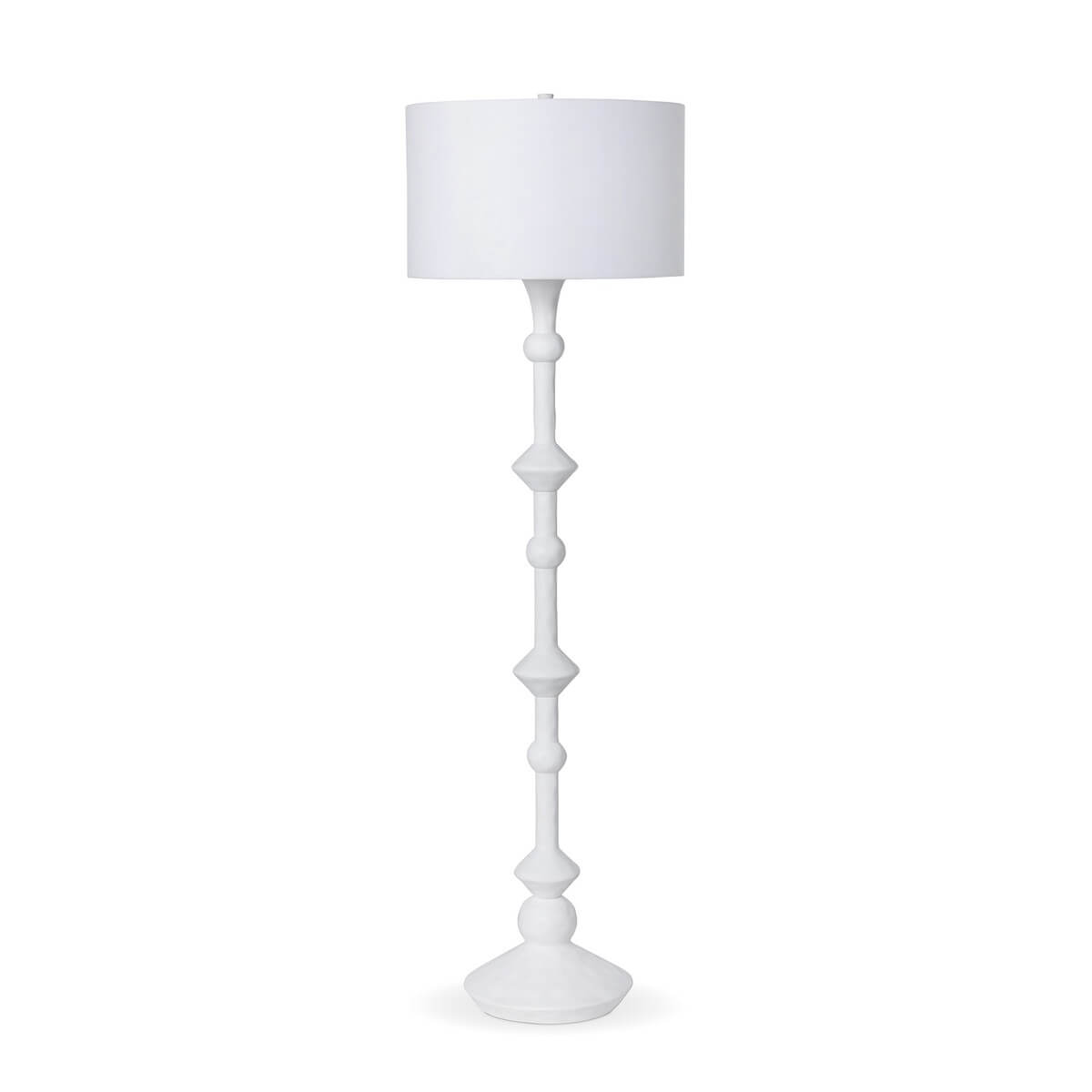 Coastal White Floor Lamp with Linen Shade - Nuvé