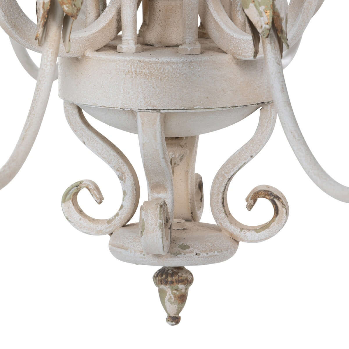 Rustic French Country Chandelier with Gold Leaf Accents - Nuvé