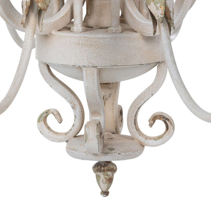 Rustic French Country Chandelier with Gold Leaf Accents - Nuvé