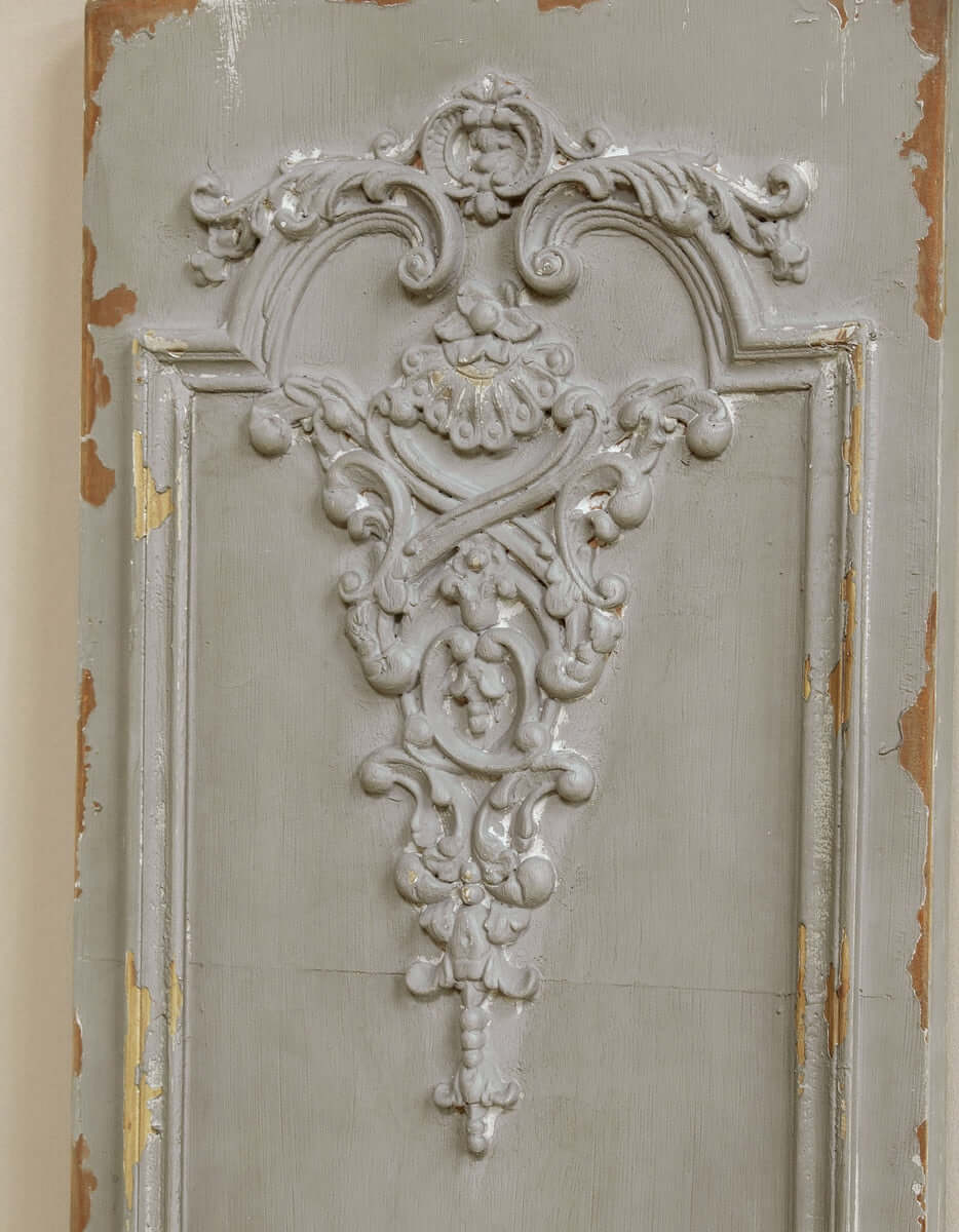Distressed French Wall Panel – Antique Art Nouveau Decor - Nuvé