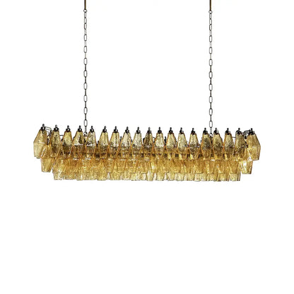 Elegant Amber Murano Poliedri Chandelier - Nuvé