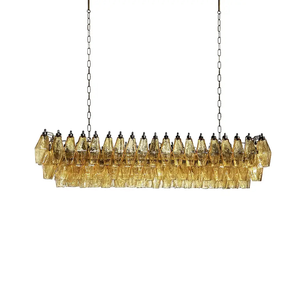 Elegant Amber Murano Poliedri Chandelier - Nuvé
